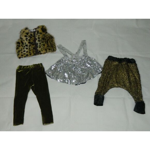 Bunny & Hare Girls Clothes Party Fur Sequins Velvet Japanese Designer 12M - Picture 1 of 12